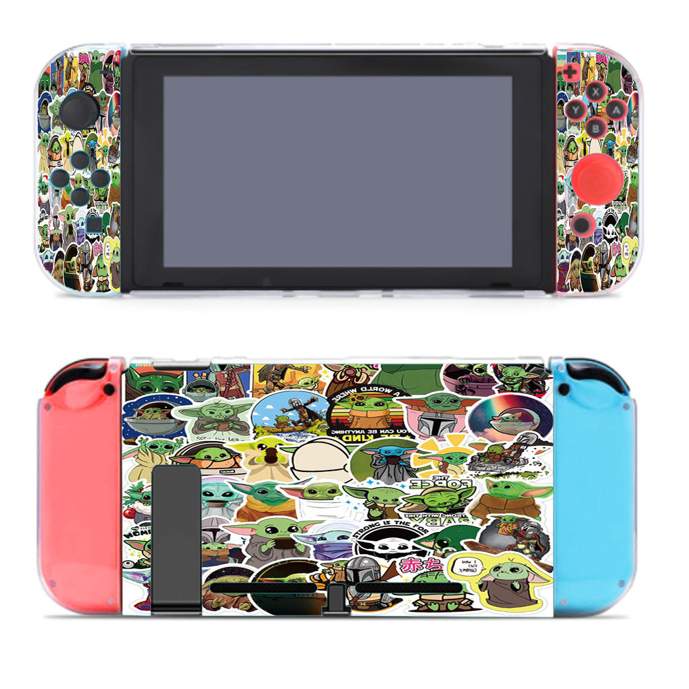 The Mandalorian Baby Yoda Stickers Collage Nintendo Switch Cover Case