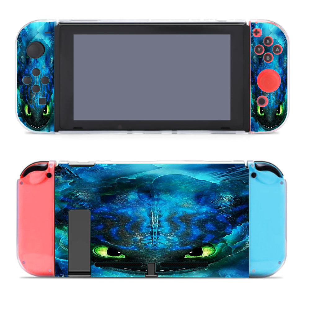 Toothless Face Art Blue Smoke Nintendo Switch Cover Case