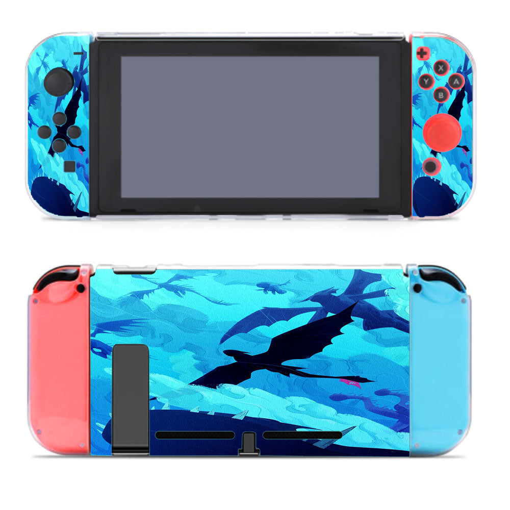 Toothless Silhouette Above The Clouds Nintendo Switch Cover Case