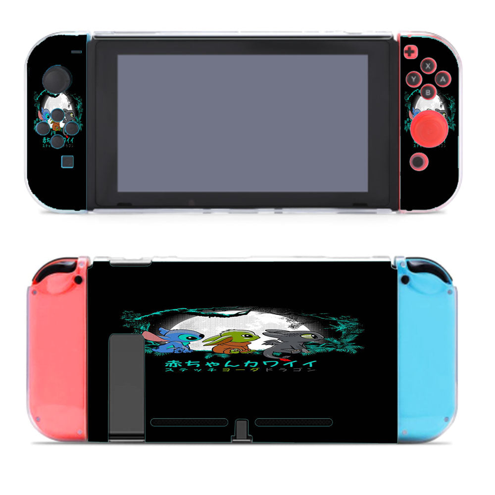 Trio Baby Yoda Baby Stitch Baby Toothless Nintendo Switch Cover Case