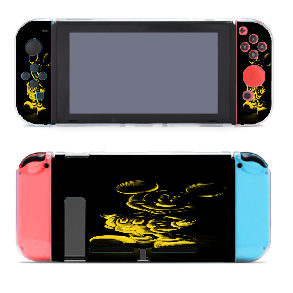 Yellow Mickey Mouse On Black Sketch Nintendo Switch Cover Case